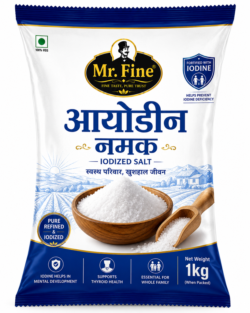Pure iodized salt